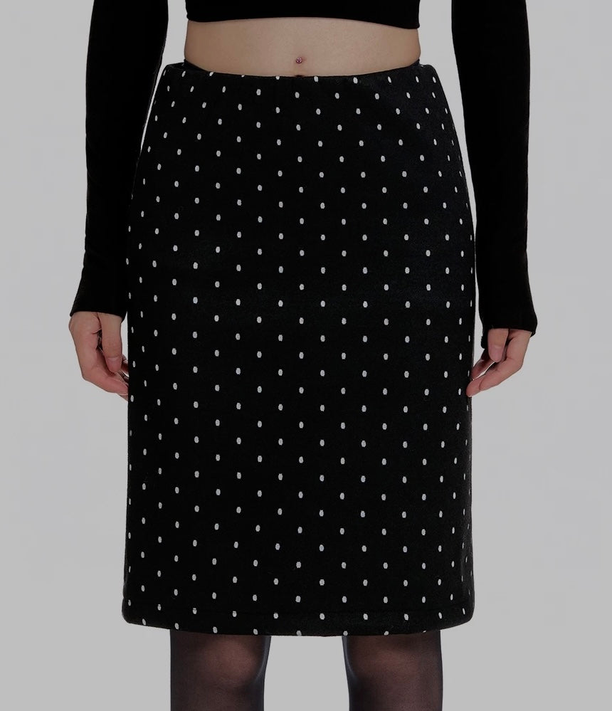 Polka Dot Midi Skirt