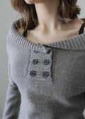 The One-Shoulder Knit | Asymmetric Lantern Sleeve Top