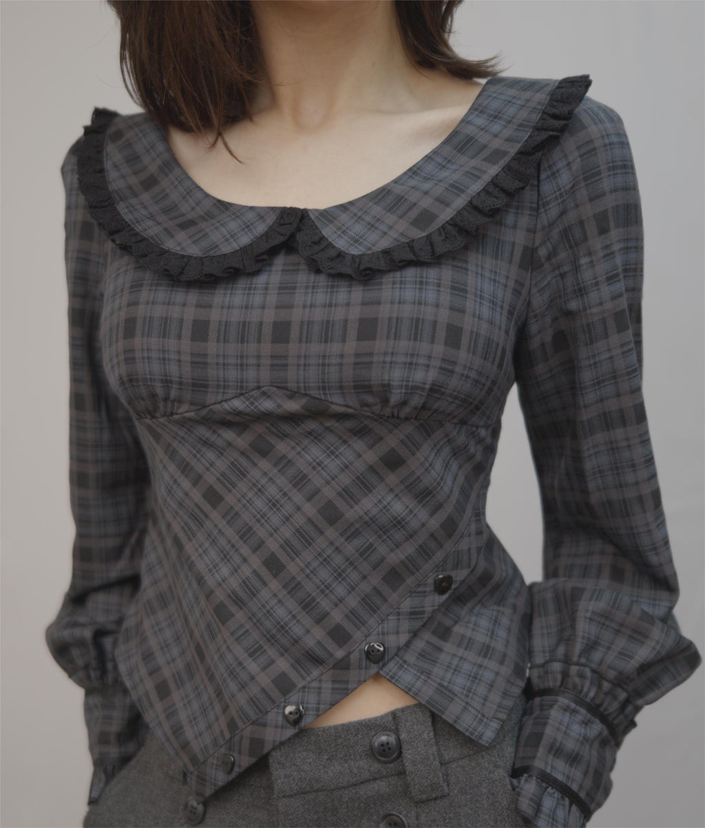 Plaid Soft Collar Blouse