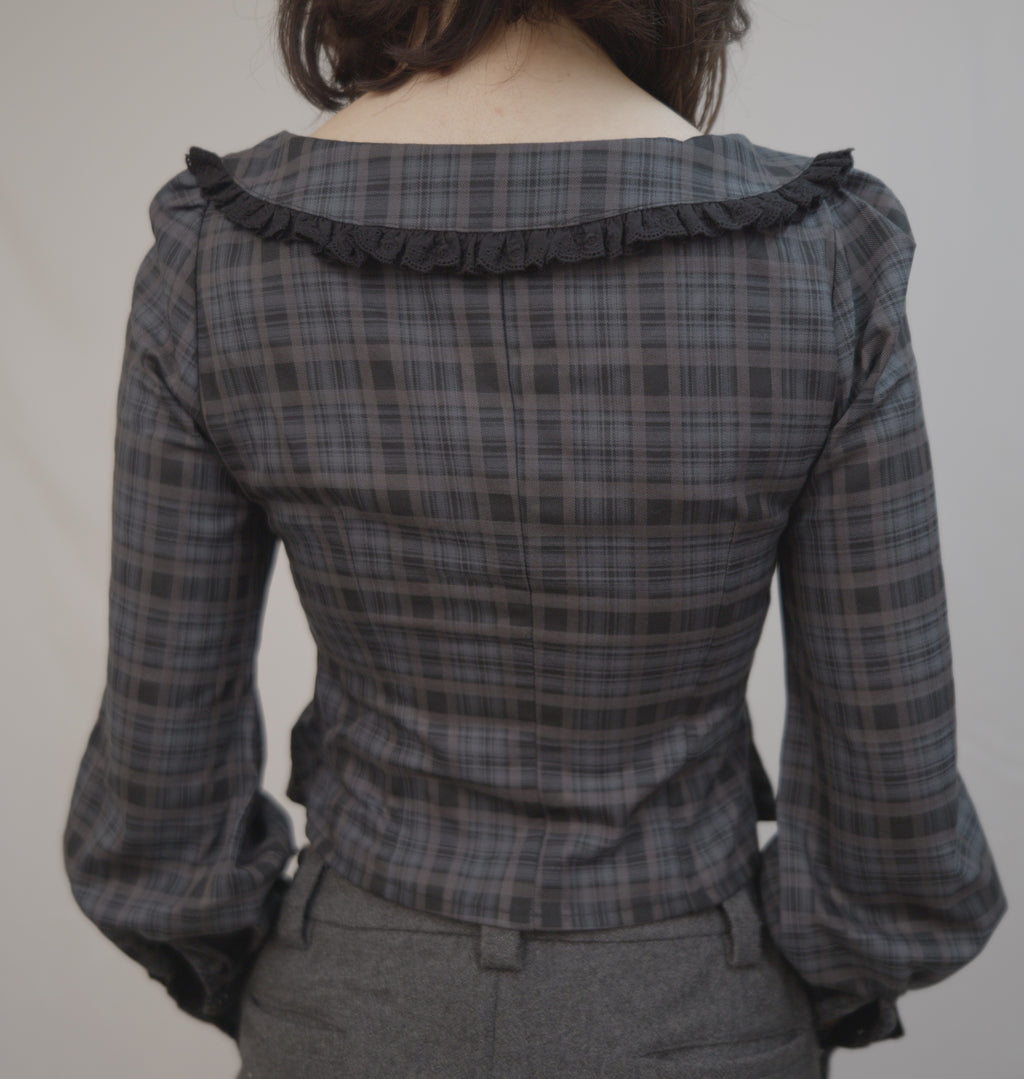 Plaid Soft Collar Blouse